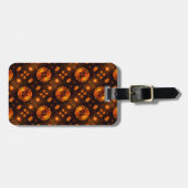 Gouden moderne boho elegante abstracte kunstpatroo bagagelabel (Voorkant horizontaal)