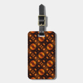 Gouden moderne boho elegante abstracte kunstpatroo bagagelabel (Voorkant verticaal)