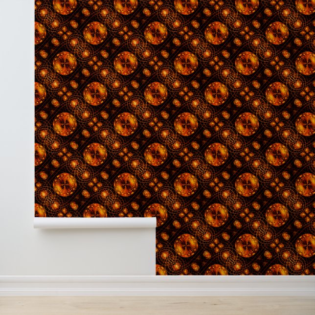 Gouden moderne boho elegante abstracte kunstpatroo behang (Applicatie)
