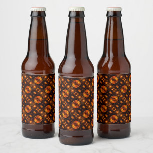 Gouden Moderne Boho Elegante Abstracte Kunstpatroo Bier Etiket