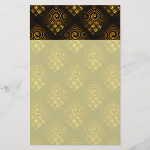 Gouden moderne boho elegante abstracte kunstpatroo briefpapier