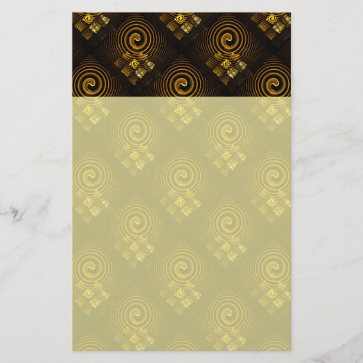 Gouden moderne boho elegante abstracte kunstpatroo briefpapier (Voorkant)