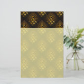 Gouden moderne boho elegante abstracte kunstpatroo briefpapier (Staand voorkant)