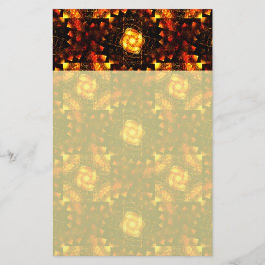 Gouden moderne boho elegante abstracte kunstpatroo briefpapier (Voorkant)