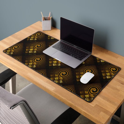 Gouden Moderne Boho Elegante Abstracte Kunstpatroo Bureaumat (Kantoor 2)