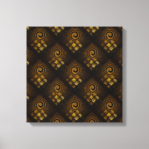 Gouden Moderne Boho Elegante Abstracte Kunstpatroo Canvas Afdruk