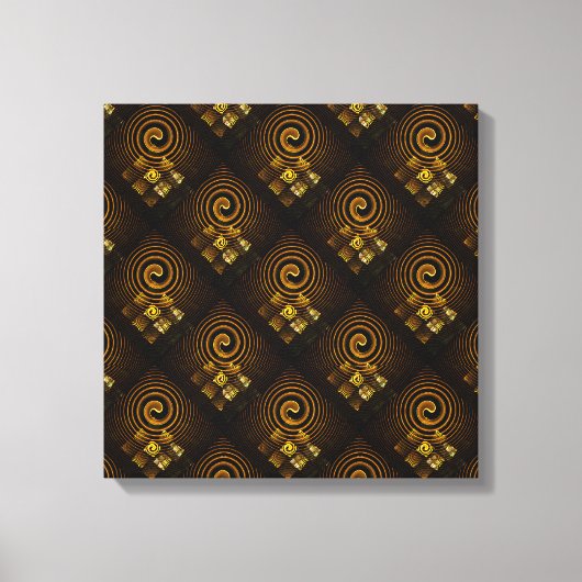 Gouden Moderne Boho Elegante Abstracte Kunstpatroo Canvas Afdruk (Voorkant)