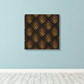 Gouden Moderne Boho Elegante Abstracte Kunstpatroo Canvas Afdruk (Insitu (Houten vloer))