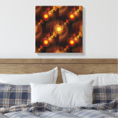 Gouden Moderne Boho Elegante Abstracte Kunstpatroo Canvas Afdruk (Insitu (Slaapkamer))