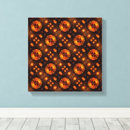 Gouden moderne boho elegante abstracte kunstpatroo canvas afdruk (Insitu (Houten vloer))