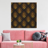 Gouden moderne boho elegante abstracte kunstpatroo canvas afdruk (Insitu (Woonkamer))