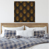 Gouden moderne boho elegante abstracte kunstpatroo canvas afdruk (Insitu (Slaapkamer))