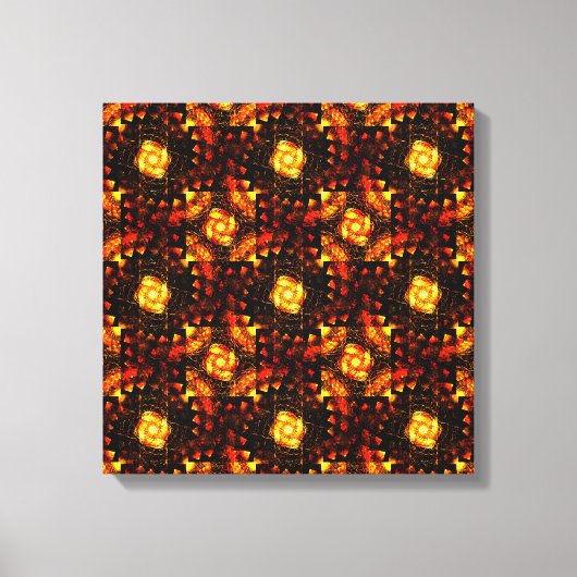 Gouden moderne boho elegante abstracte kunstpatroo canvas afdruk (Voorkant)