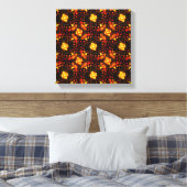 Gouden moderne boho elegante abstracte kunstpatroo canvas afdruk (Insitu (Slaapkamer))