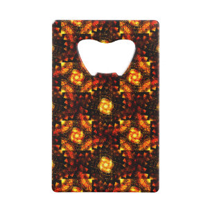 Gouden moderne boho elegante abstracte kunstpatroo creditkaart flessenopener