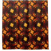 Gouden Moderne Boho Elegante Abstracte Kunstpatroo Douchegordijn (Voorkant)