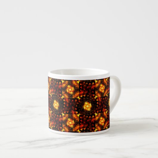 Gouden moderne boho elegante abstracte kunstpatroo espresso kop (Voorkant rechts)