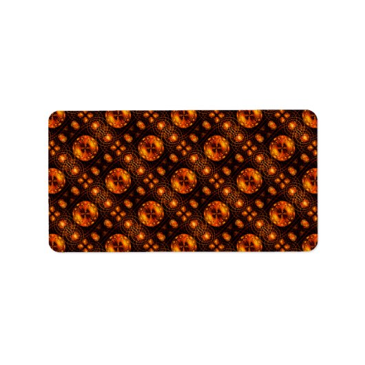 Gouden moderne boho elegante abstracte kunstpatroo etiket (Voorkant)