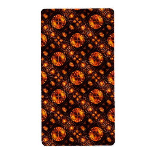 Gouden Moderne Boho Elegante Abstracte Kunstpatroo Etiket (Voorkant)