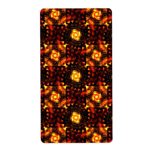 Gouden moderne boho elegante abstracte kunstpatroo etiket (Voorkant)