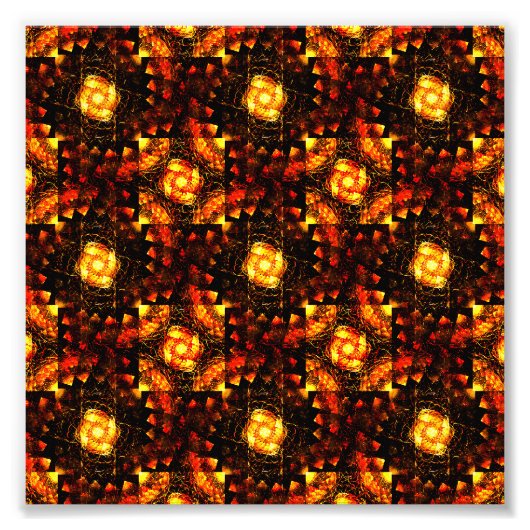 Gouden Moderne Boho Elegante Abstracte Kunstpatroo Foto Afdruk (Voorkant)