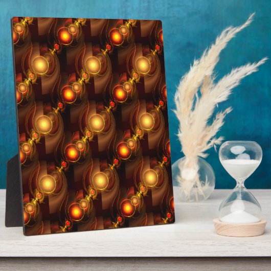 Gouden Moderne Boho Elegante Abstracte Kunstpatroo Fotoplaat (Zijkant)