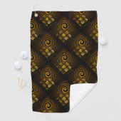 Gouden Moderne Boho Elegante Abstracte Kunstpatroo Golfhanddoek (Insitu)