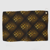 Gouden Moderne Boho Elegante Abstracte Kunstpatroo Golfhanddoek (Horizontaal)