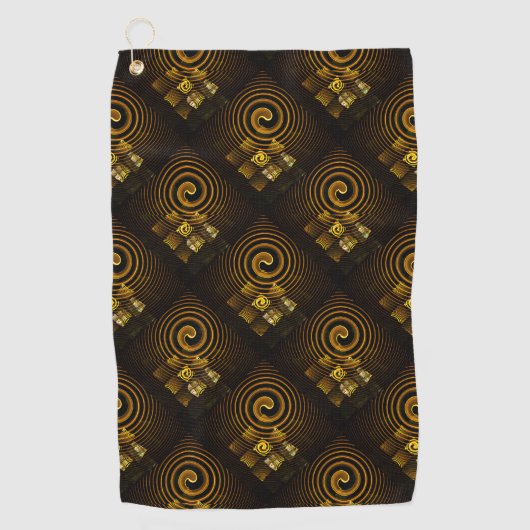 Gouden Moderne Boho Elegante Abstracte Kunstpatroo Golfhanddoek (Voorkant)