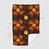 Gouden moderne boho elegante abstracte kunstpatroo golfhanddoek (Insitu)