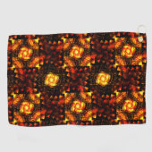 Gouden moderne boho elegante abstracte kunstpatroo golfhanddoek (Horizontaal)