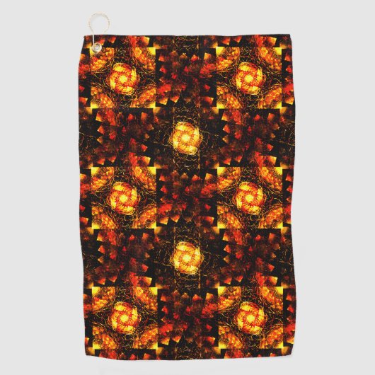 Gouden moderne boho elegante abstracte kunstpatroo golfhanddoek (Voorkant)