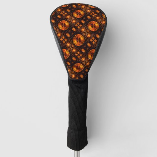 Gouden Moderne Boho Elegante Abstracte Kunstpatroo Golfheadcover (Voorkant)