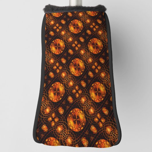 Gouden Moderne Boho Elegante Abstracte Kunstpatroo Golfheadcover (Draai 90)
