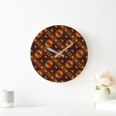 Gouden Moderne Boho Elegante Abstracte Kunstpatroo Grote Klok (Huis)