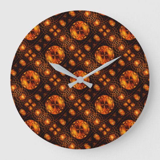 Gouden Moderne Boho Elegante Abstracte Kunstpatroo Grote Klok (Voorkant)