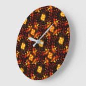 Gouden moderne boho elegante abstracte kunstpatroo grote klok (Hoek)