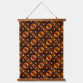 Gouden moderne boho elegante abstracte kunstpatroo hangend wandkleed (Voorkant)