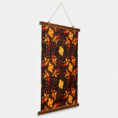 Gouden moderne boho elegante abstracte kunstpatroo hangend wandkleed (Gebogen)