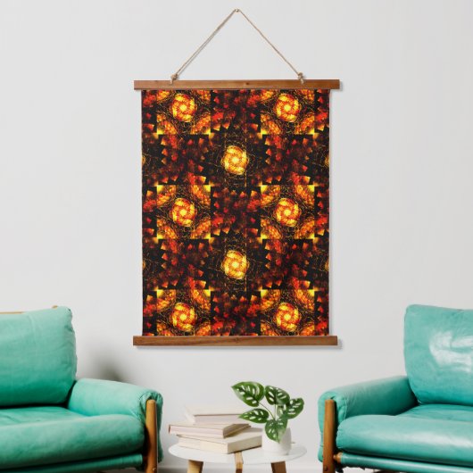 Gouden moderne boho elegante abstracte kunstpatroo hangend wandkleed (Woonkamer)