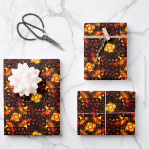 Gouden moderne boho elegante abstracte kunstpatroo inpakpapier vel