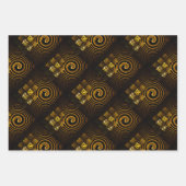 Gouden Moderne Boho Elegante Abstracte Kunstpatroo Inpakpapier Vel (Voorkant 2)
