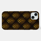 Gouden moderne boho elegante abstracte kunstpatroo iPhone hoesje (Achterkant horizontaal)