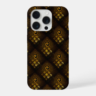 Gouden Moderne Boho Elegante Abstracte Kunstpatroo iPhone 15 Pro Case