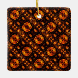 Gouden Moderne Boho Elegante Abstracte Kunstpatroo Keramisch Ornament