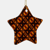 Gouden Moderne Boho Elegante Abstracte Kunstpatroo Keramisch Ornament (Rechts)