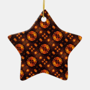 Gouden Moderne Boho Elegante Abstracte Kunstpatroo Keramisch Ornament