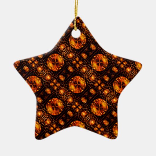 Gouden Moderne Boho Elegante Abstracte Kunstpatroo Keramisch Ornament (Voorkant)