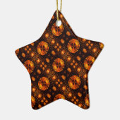 Gouden Moderne Boho Elegante Abstracte Kunstpatroo Keramisch Ornament (Links)