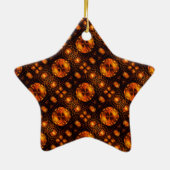 Gouden Moderne Boho Elegante Abstracte Kunstpatroo Keramisch Ornament (Achterkant)